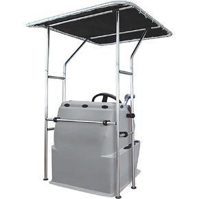 Seamander Boat T-Top for Center Console,Bimini Boat Tops Blue Canvas and Aluminum Tube (Pacific Blue)