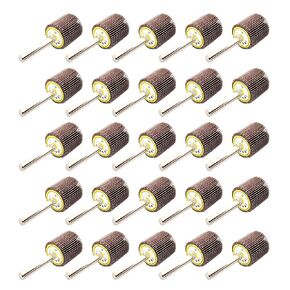WA 25PACK - 3/4"x3/4"x1/4" inch 40# Industrial Grade Durable Mounted Flap Wheel Sander, Aluminum Oxide Sanding Flap Wheels with 1/4" Shank for Drill/Die Grinder, Remove Rust and Polish (40 Grit)