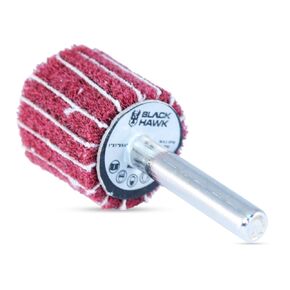 BHA Interleaf Shank Mounted Flap Wheels for Sanding and Finishing, 1" x 1" x 1/4", Red (Medium) - 5 Pack