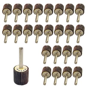 WA 25PACK - 1"x1"x1/4" Industrial Grade High Performance Durable Aluminum Oxide Mounted Flap Wheels Mounted with 1/4" Shank (Grit 80)