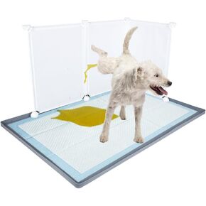 صينية حامل وسادة تبول الكلاب الجرو مع واقي من الرذاذ - مقاس 22 × 28 بوصة مانعة للتسرب من السيليكون حامل وسادة وي وي للكلاب سهل التنظيف in Kuwait