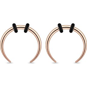 JESMODA 2pcs Stainless Steel Nose Ear Rings Crescent Pincher Septum Taper Rings C Shape Buffalo Horseshoes Hoops Body Piercing Jewelry 10-18G