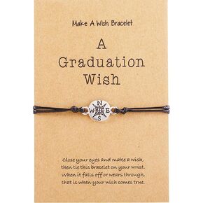 Personalized Graduation Gift for Her Him,Class of 2024,Compass Bracelet Gifts with Graduation Wish Card,College High School Graduation Gifts