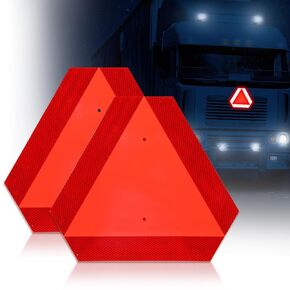 Shimeyao 4 Pcs Slow Moving Vehicle Sign Reflective Safety Triangle Sign Thick Aluminum Engineering Grade Safety Signs 0.7 mm 13.2 x 15 Inches up to 7 Years of Outdoor Use for Golf Cart