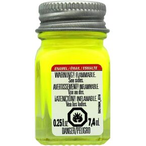 Yellow Fluorescent Enamel Paint Testors 1/4 Oz