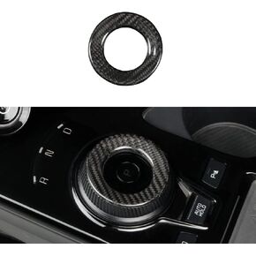 Real Carbon Fiber Gear Knob Cover Fit for (2021-2024) Kia EV6 GT GT line and 2023 Kia NIRO EV Gear Shift Knob Switch Cover Console Armrest Panel Sticker (Bright Black)