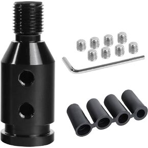 XIOGZAXI Shift Knob Adapter M12x1.25 2 Pack, Shifter Adapter Aluminium, Automatic Shift Knob Adapter Inside Diameter 0.51", Shift Knob Adapter Kit with Plastic Hose for Non-Threaded Shifters