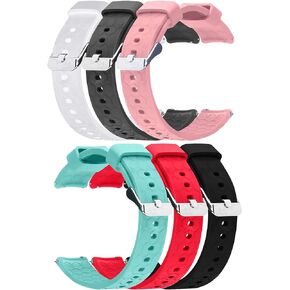 FitTurn 6pack Bands Compatible with IP67 Waterproof Sports Tracker Watch Replacement Soft Straps Silicone Watch Band Strap with Quick Release Pins for IP67 Fitness Watch Activity Tracker