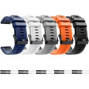 Compatible for Garmin Fenix 5X, Silicone Wristband Replacement Watch Band for Garmin Fenix 5X/Fenix 5X plus/Fenix 6X/Fenix 6X Pro/Fenix 7X/Fenix 7X Solar/Fenix 3 HR/Tactix 7 Pro/D2 Delta PX/Descent MK2 (Width: 26mm)