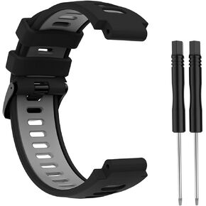 Silicone Watch Band Stainless Steel Buckle Replacement Strap for Garmin Forerunner/ 235/ 235lite/ 220/230/ 620/630/ 735xt, for Garmin Approach S20/ S5/ S6