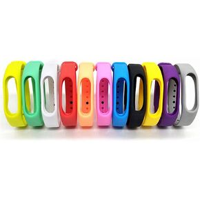 Colorsheng 11 Pieces Colorful Replacement Band Wristband Compatible with Mi 2 Bands Bracelet Watch Strap (TPE+TPU Material)