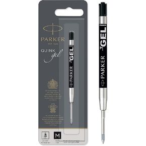Parker Gel Pen Refill | Medium Tip (0.7mm) | Black QUINK Ink | 1 Count