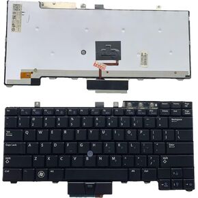 Tiugochr Laptop Replacement US Layout with Backlight with Pointing Keyboard for Dell Latutude E6400 E6410 E6500 E6510 E5410 E5510 E5400 E5500 Precision M2400 M4400 M4500 989J7 NSK-DB303