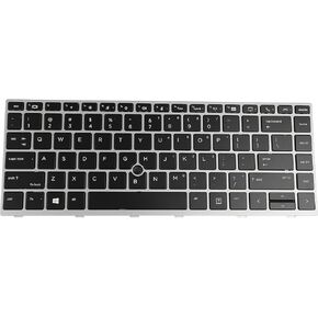 YAEHUYING New US Layout Laptop Keyboard with Frame Pointer and Backlit for HP EliteBook 840 G5 840 G6, EliteBook 745 G5 745 G6 P/N: L11307-001 L14378-001