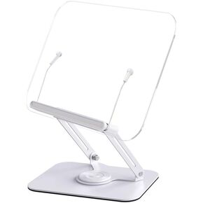 Swivel Book Stand for Reading 360° Rotating Cookbook Stand Desktop Foldable Book Holder for Textbook, Magazine, Recipe, Tablet, Laptop