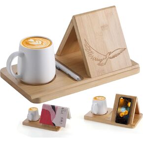 Triangle Book Holder, Book Rest with Cup Holder, Night Stand Book Holder for Bedroom nightstands, desks, Library, Gifts for Book Lovers, Paulownia in Saudi Arabia