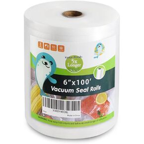 Vacuum Sealer Bags 8" x 150' Rolls for Food Saver, Custom Fit Vac Storage Bags, Meal Prep or Sous Vide, Commercial Grade Vacuum Seal Freezer Bags