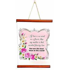 BLACK DECK 12X16 Canvas Poster Frame with Light Wood Hangers - Hanging Canvas Wall Art with a Warm Message for Your Mother - Gift for Mothers (Forever Grateful)