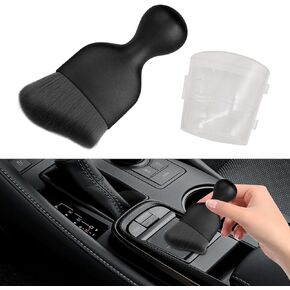 HAOBO Car Interior Detailing Brush, Auto Soft Hair Cleaning Brushes, Curved Dirt Dust Collectors, Car Interior Cleaning Tool for Dashboard Air Conditioner Vents Leather（Black）