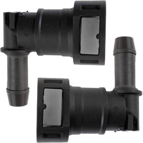 4LIFETIMELINES Fuel Line Quick Connect, 90 Degree Push-On, Single Barb, Adapter for 1/2 in Steel to 1/2 in Nylon Tubing, Bag of 2, Fuel Line Connection Repair
