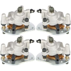 WFLNHB Front and Rear Brake Calipers with Pads Replacement for Yamaha Grizzly 700 550 YFM700 YFM550 3B4-2580U-02-00