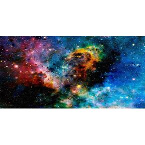 AWERT 24x12 inches Galaxy Aquarium Background Cloud Stars and Colorful Cosmic Universe Fish Tank Background Mystery Space Terrarium Background