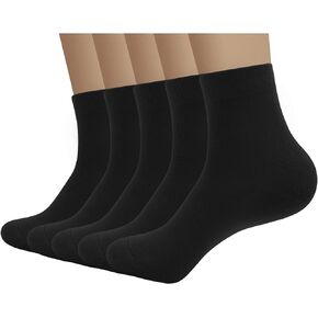 SERISIMPLE Viscose Bamboo Men sock Breathable Sock Quarter Thin Ankle High Sock Comfort Cool soft Sock 5 Pairs