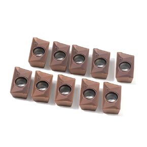 YUFUTOL Carbide Milling Inserts APKT160408 TiN Coated Lathe Carbide Inserts for Processing Steel Stainless Iron Finishing and Semi-Finishing, 10 Pieces