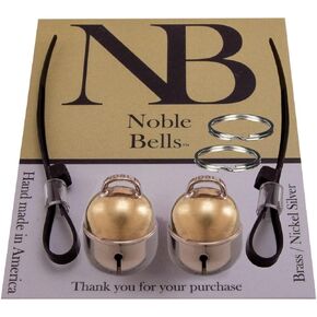 Pair - Handmade in USA, Extra Loud Multifaceted Clacker, Collar Bell for Cats and Dogs, Premium Brass and Nickel Silver