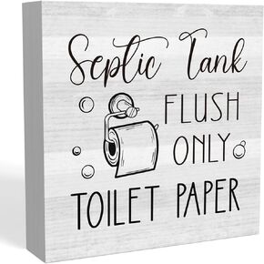 مضحك مزرعة الحمام الجرف مكتب ديكور ريفي صندوق خشبي تسجيل مكتب المنزل مكتب حجرة الملحقات ديكور هدية أفكار خزان الصرف الصحي دافق فقط ورق التواليت 5 × 5 بوصة in Kuwait