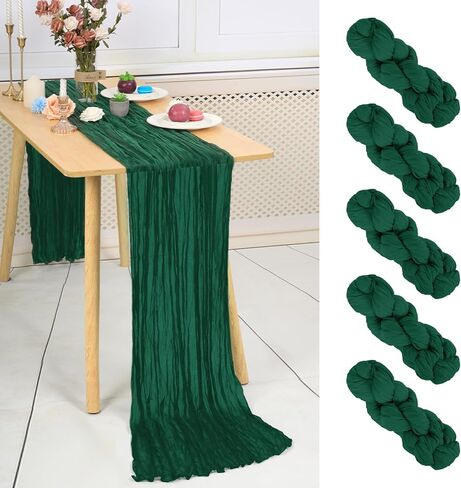 5 PCS Baby Blue Cheesecloth Table Runner 10ft Gauze Table Runner 35 x 120 Inch Cheese Cloth Table Runner Boho Rustic Decoration for Wedding Party Bridal Shower Thanksgiving Christmas Birthday in Kuwait