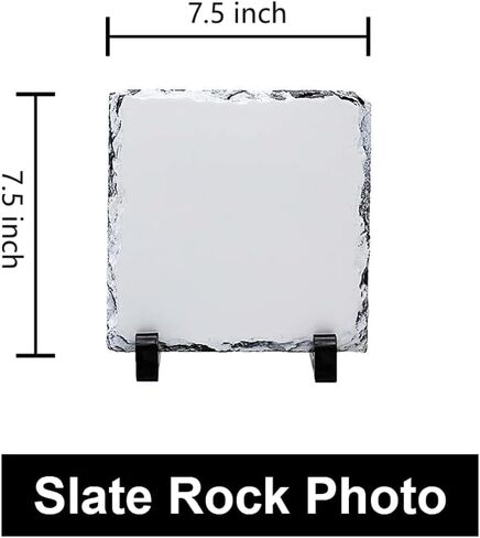 Exceptional Memorial Photo Gift - DIY Customize Your Picture Stone Frame, Craft Your Own Rock Slate Plaque, DIY Memories on Valentine's Day, Weddings, Birthdays, Special Occasions (19*19CM:1pcs) in Saudi Arabia