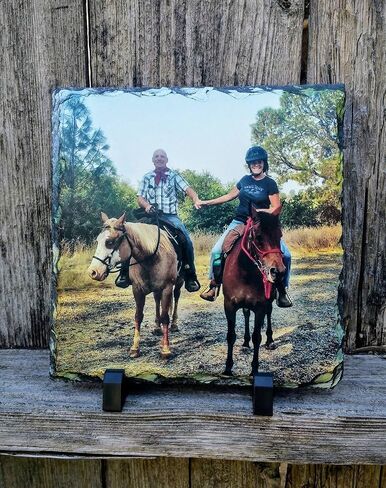 Exceptional Memorial Photo Gift - DIY Customize Your Picture Stone Frame, Craft Your Own Rock Slate Plaque, DIY Memories on Valentine's Day, Weddings, Birthdays, Special Occasions (19*19CM:1pcs) in Saudi Arabia