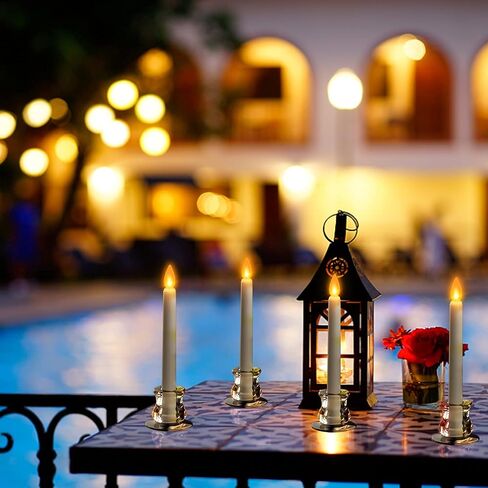 12 قطعة من حوامل الشموع من SoulBay للشموع المستدقة، قطعة مركزية لتزيين حفلات الزفاف وأعياد الميلاد، حوامل شموع زجاجية شفافة تناسب مستدقات 1/2 بوصة 2/3 بوصة 3/4 بوصة 4/5 بوصة 7/8 بوصة in Saudi Arabia