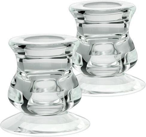 12 قطعة من حوامل الشموع من SoulBay للشموع المستدقة، قطعة مركزية لتزيين حفلات الزفاف وأعياد الميلاد، حوامل شموع زجاجية شفافة تناسب مستدقات 1/2 بوصة 2/3 بوصة 3/4 بوصة 4/5 بوصة 7/8 بوصة in Kuwait