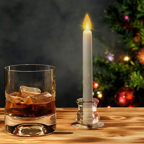 12 قطعة من حوامل الشموع من SoulBay للشموع المستدقة، قطعة مركزية لتزيين حفلات الزفاف وأعياد الميلاد، حوامل شموع زجاجية شفافة تناسب مستدقات 1/2 بوصة 2/3 بوصة 3/4 بوصة 4/5 بوصة 7/8 بوصة in Kuwait