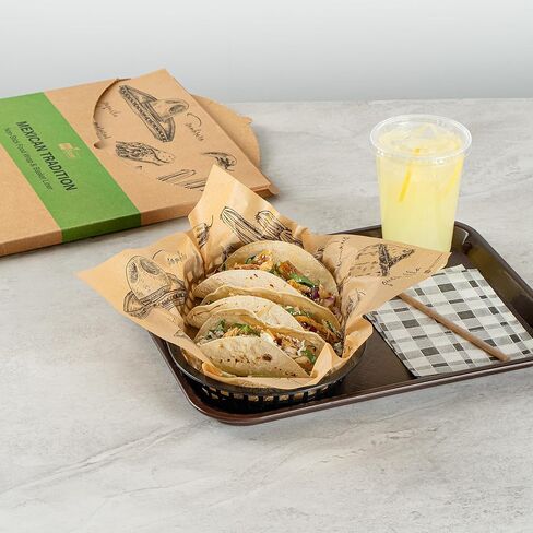 Restaurantware - RW Base 12 Inch Deli Papers, 200 Mexican Tradition Sandwich Wrapping Papers - No Added PFAS, Greaseproof, Kraft Paper Food Basket Liners, Microwavable, For Restaurants Or Cafe in Saudi Arabia