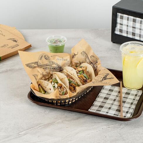 Restaurantware - RW Base 12 Inch Deli Papers, 200 Mexican Tradition Sandwich Wrapping Papers - No Added PFAS, Greaseproof, Kraft Paper Food Basket Liners, Microwavable, For Restaurants Or Cafe in Saudi Arabia