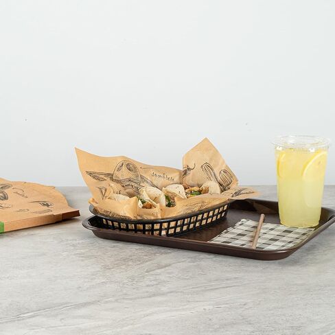 Restaurantware - RW Base 12 Inch Deli Papers, 200 Mexican Tradition Sandwich Wrapping Papers - No Added PFAS, Greaseproof, Kraft Paper Food Basket Liners, Microwavable, For Restaurants Or Cafe in Saudi Arabia