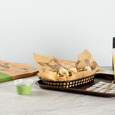 Restaurantware - RW Base 12 Inch Deli Papers, 200 Mexican Tradition Sandwich Wrapping Papers - No Added PFAS, Greaseproof, Kraft Paper Food Basket Liners, Microwavable, For Restaurants Or Cafe in Saudi Arabia