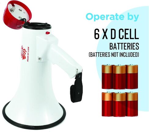 Bullhorn Megaphone with Siren & Volume Control/Recorder - Waterproof 20W Reliable and Consistent Performance, 240-sec Voice Recording with Maximum Range 875Yards in Saudi Arabia
