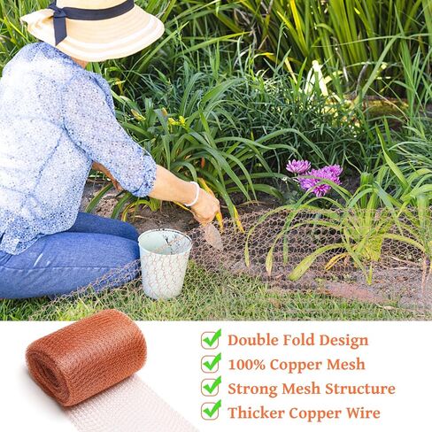 Coolrunner Copper Mesh Roll, 5 Inch X 50 Feet Copper Mesh Rodent Control, Copper Wire Mesh Sturdy and Durable, Copper Fill Fabric Perfect for Hole Blocking, Gardens and Houses in Saudi Arabia
