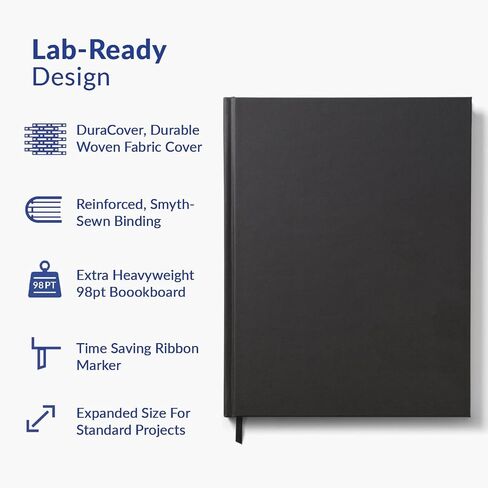 دفتر مختبر Vela Sciences N7-B الموسع DuraCover، 9.25 × 11.75 بوصة (23.5 × 30 سم)، 144 صفحة، نسج رمادي مشبع، غلاف دائم، ورق ثقيل الوزن 70 رطل (حزمة واحدة، شبكة) in Kuwait