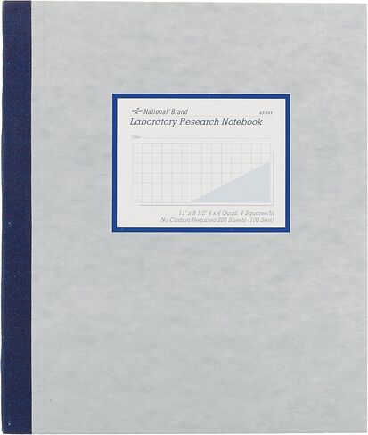 National Laboratory Notebook, 4 x 4 Quad Ruling, Gray Cover, 11" x 9.25" 100 Numbered Sets (43644) in Kuwait