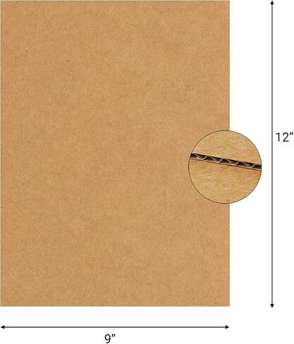 zmybcpack 50 حزمة من أوراق الورق المقوى المموج مقاس 9 × 12 بوصة، وسادات إدراج حشو من الورق المقوى المموج للتغليف والبريد والحرف اليدوية in Kuwait