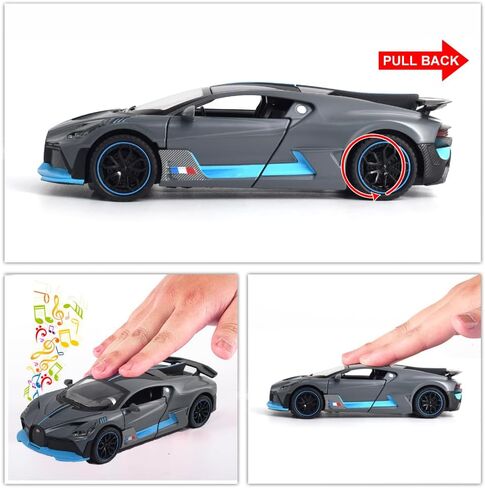 1:32 Toy Cars Bugatti Divo Metal Model Diecast Cars with Light and Sound Pull Back Toy Car for Boys Kids Gift (Divo-Grey) in Saudi Arabia