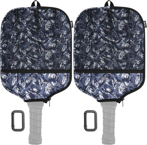 Cosmos 2 Pcs Pickleball Paddle Cover Paddle Case Bag Pickleball Racket Sleeve and Ball Storage Mesh Pocket for Pickle Ball Equipment Accessories Storage & Carrying, with Fence Hook in Saudi Arabia