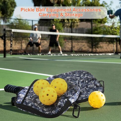 Cosmos 2 Pcs Pickleball Paddle Cover Paddle Case Bag Pickleball Racket Sleeve and Ball Storage Mesh Pocket for Pickle Ball Equipment Accessories Storage & Carrying, with Fence Hook in Saudi Arabia