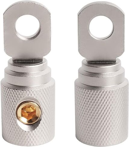 2Pcs 0 Gauge Brass with Gold Plated Ring Set Screw Battery Ring Terminals Amp Input Reducers for 0-2 Gauge Wire in Saudi Arabia