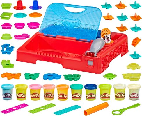 مركز أنشطة Play-Doh Grab 'n Go، مع أكثر من 30 أداة و10 علب، وفنون وحرف يدوية للأطفال، وألعاب ما قبل المدرسة للفتيات والفتيان بعمر 3 سنوات فما فوق، غير سامة (حصريًا لأمازون) in Saudi Arabia